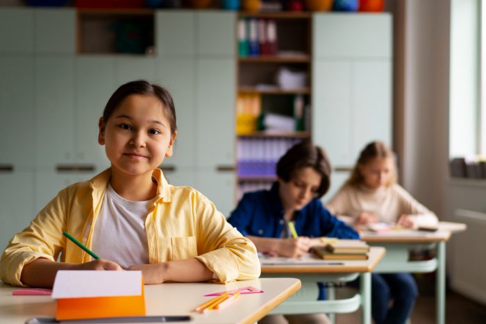 kids learning at school